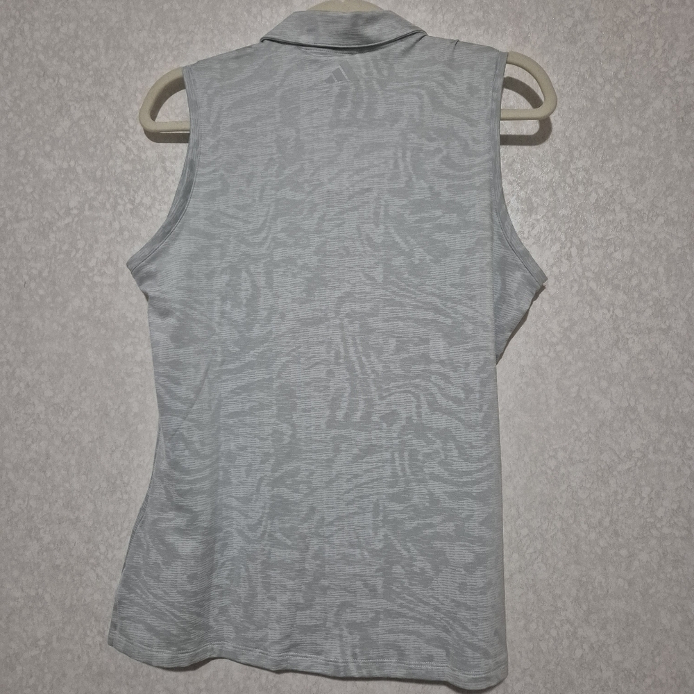 NWT ADIDAS Women's Gray Sleeveless Jacquard  Polo-ultimate Top...Size:M - Picture 7 of 11